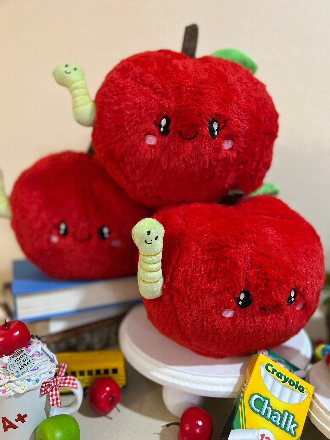 Teachers Plush Apple Back to School Plush Decoration Etsy