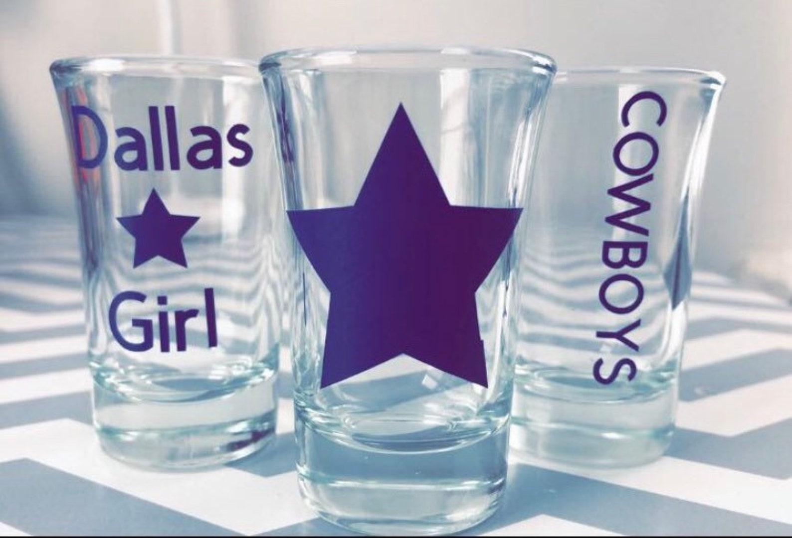 Set of 3 personalized Dallas Cowboys Shot Glasses Etsy