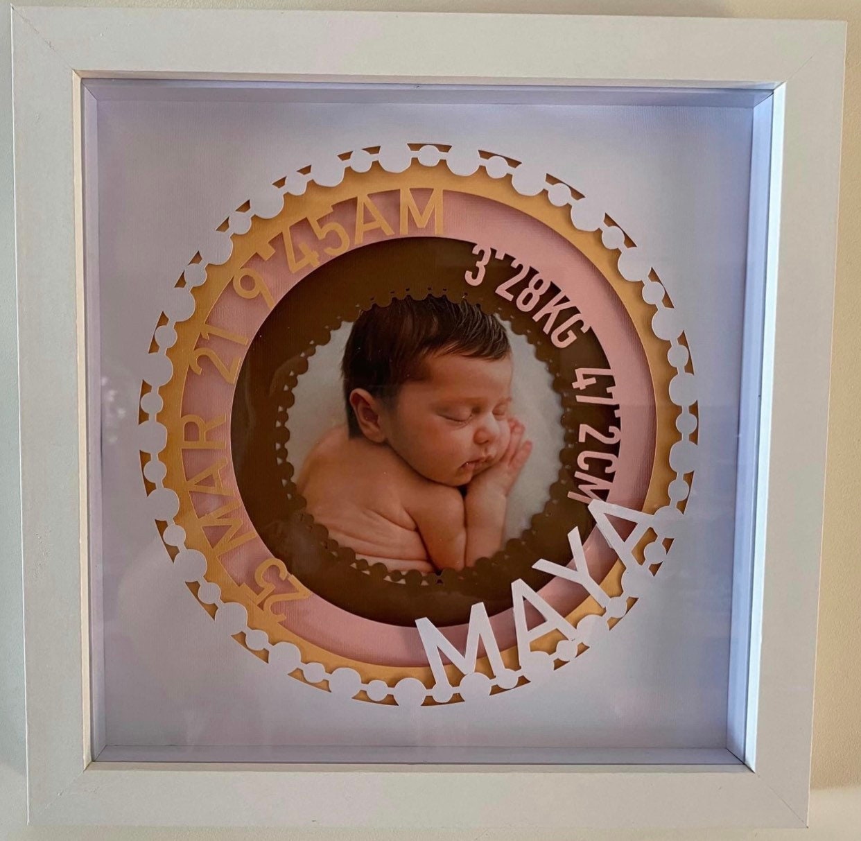 Custom baby shadow box Etsy