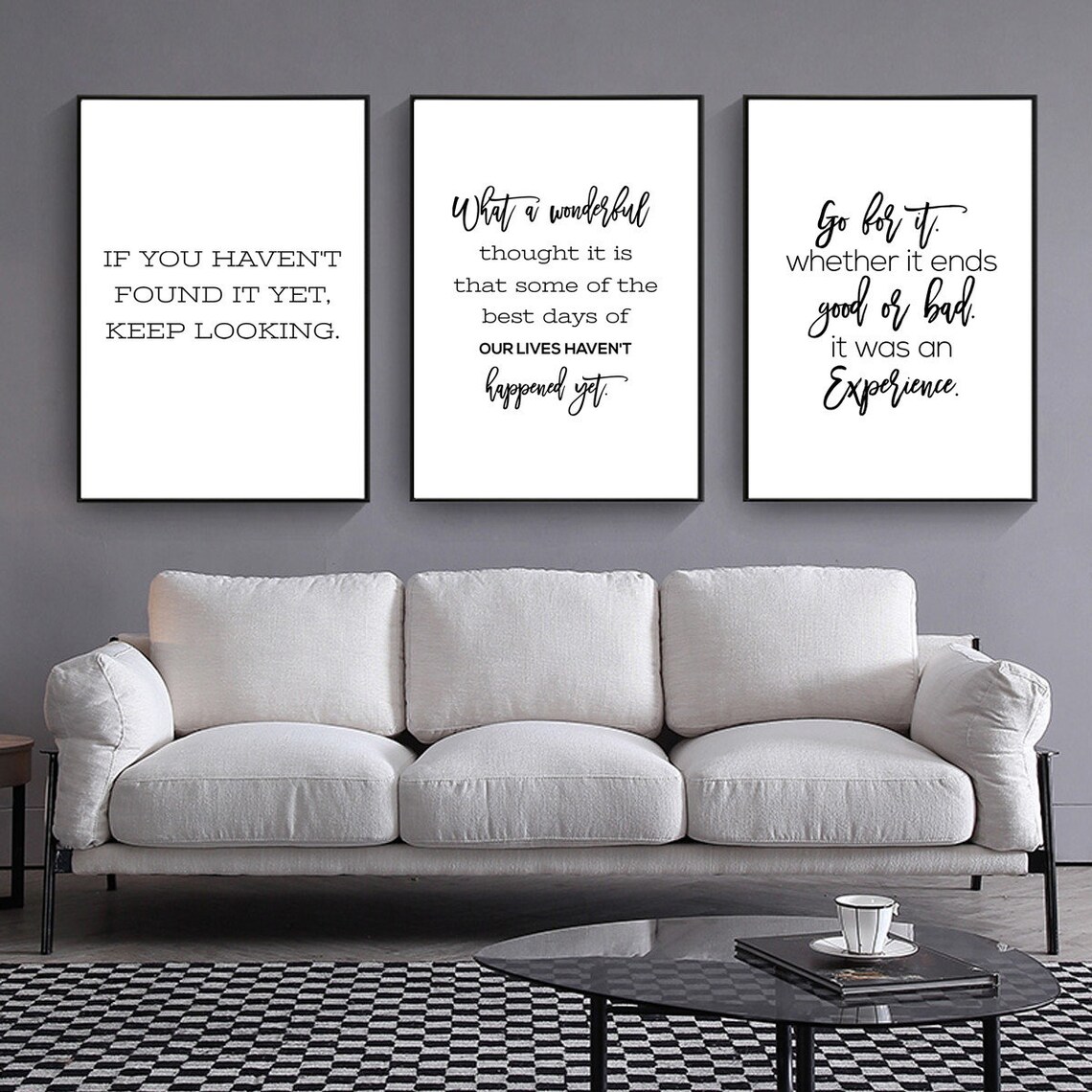 Minimalism English Sentences Inspirational Words Poster Canvas Etsy