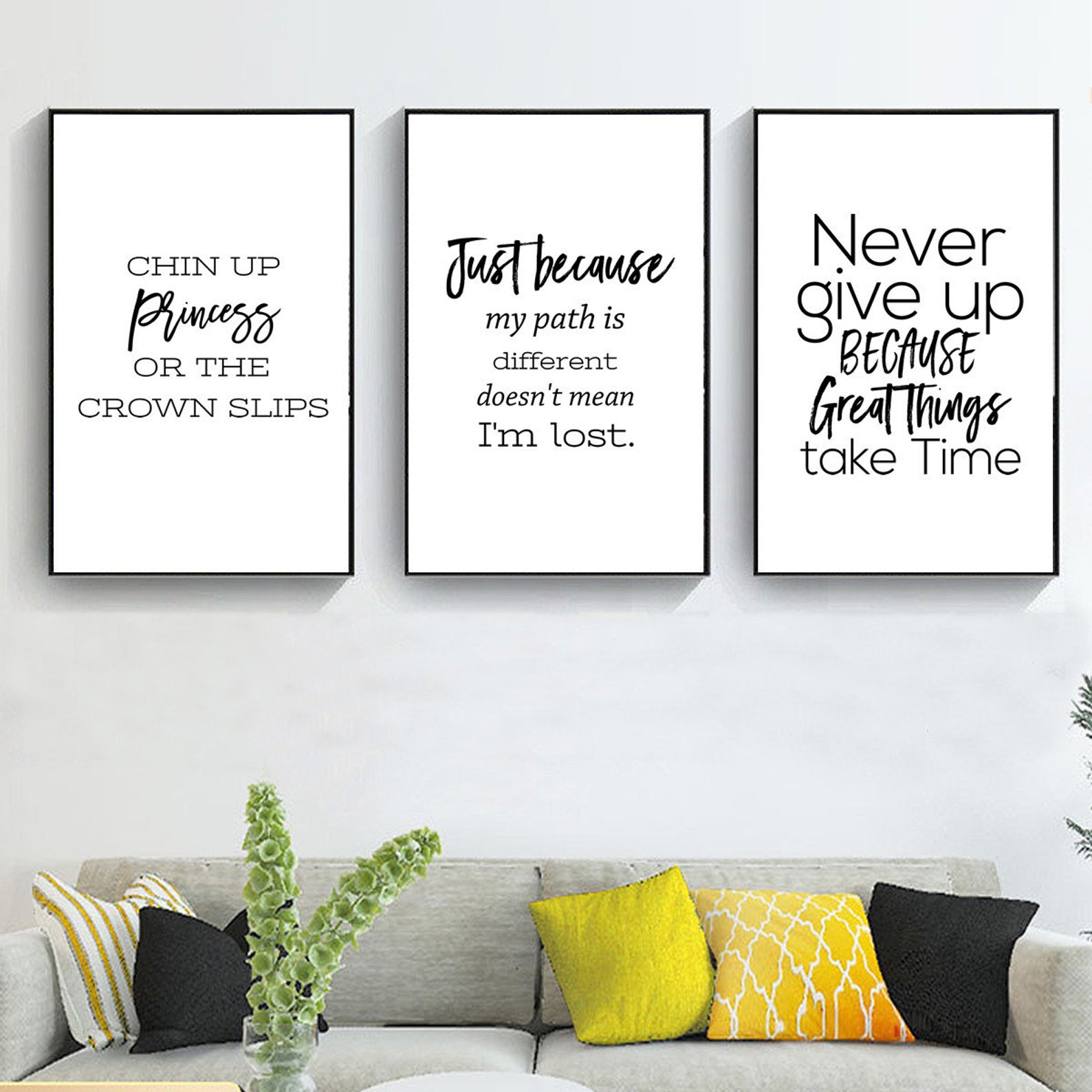 Minimalism English Sentences Inspirational Words Poster Canvas Etsy