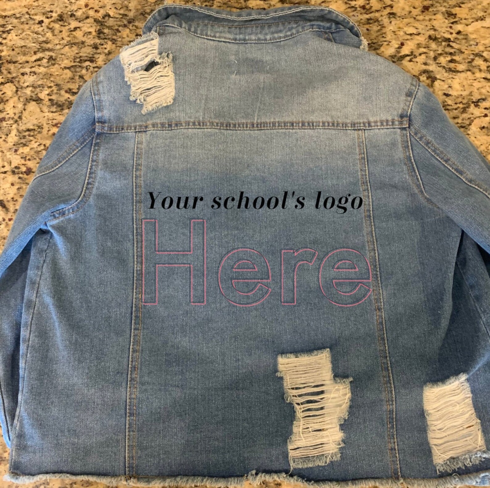 Custom College Denim Jacket Etsy