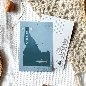 Fish Idaho Postcard, Idaho Notecard