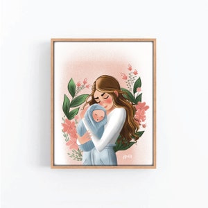Estampado de arte de maternidad, decoración floral de guardería maternoinfantil