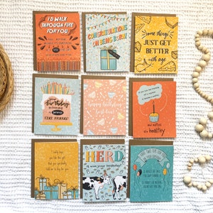 Packs de variétés de cartes de vœux drôles, carte d’anniversaire neutre, carte unique ou ensemble de 9