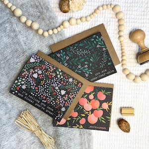 Plant Pun Cards, Lindo paquete de tarjetas de notas de amor, juego de tres, juego de tarjetas de San Valentín