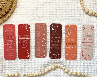 Leslie Knope Ann Perkins Compliments Galantines Day Bookmarks - Set of Six, Valentines Bookmark Pack, Parks and Rec Bookmark Set