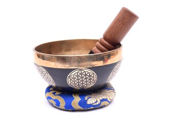 4 inch flower of life Singing bowl -palm size singing bowls - Scared geometry - Gifts from Nepal - Tibetan Singing Bowls