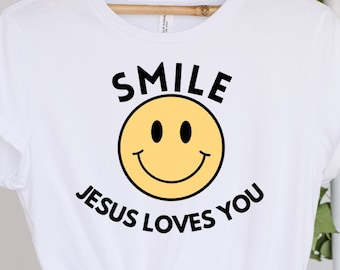 Smile Jesus Loves You, Jesus Png, Bible Verse Png, Religious Png, Sublimation Png, Christian Design, Christian, Png Files, Christian Designs