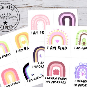 Tarjetas de Afirmación para Niños, Afirmaciones Diarias, Tarjetas Imprimibles, Tarjetas Positivas, Imprimibles para Niños, Regalo para Niños, Tarjetas de Atención Plena, Afirmaciones