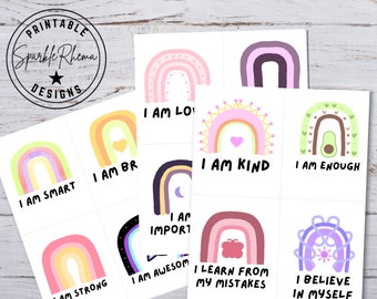 Kids Affirmation Cards, Daily Affirmations, Printable Cards, Positive Cards, Kids Printables, Gift For Kids, Mindfulness Cards, Affirmations