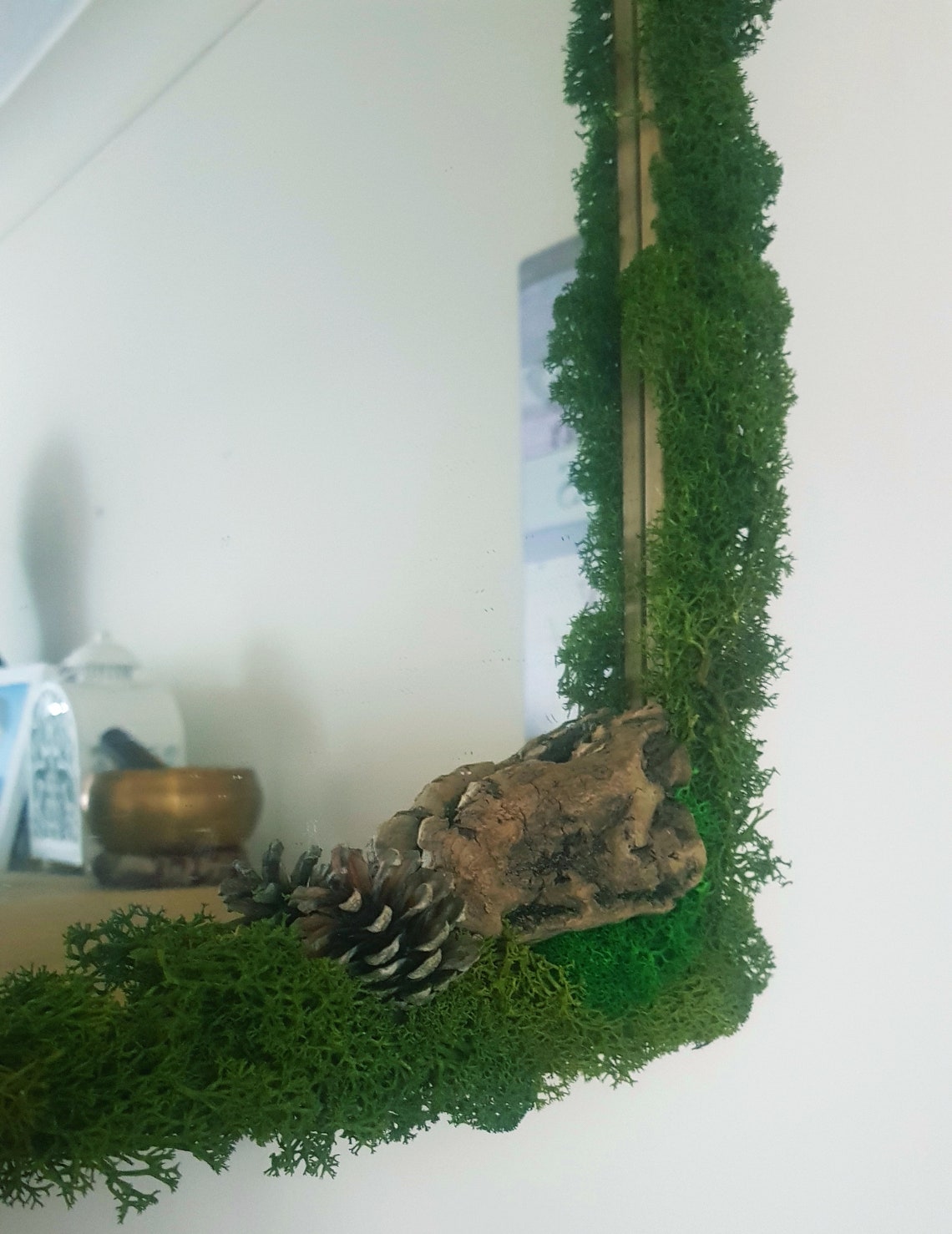 Wall Mirror with real preserved moss Etsy