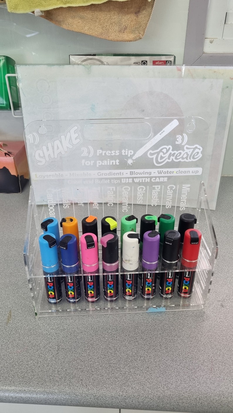 Posca Marker Pen Holder Stand 16 Marker Pens | Digital File | SVG, Ai ...