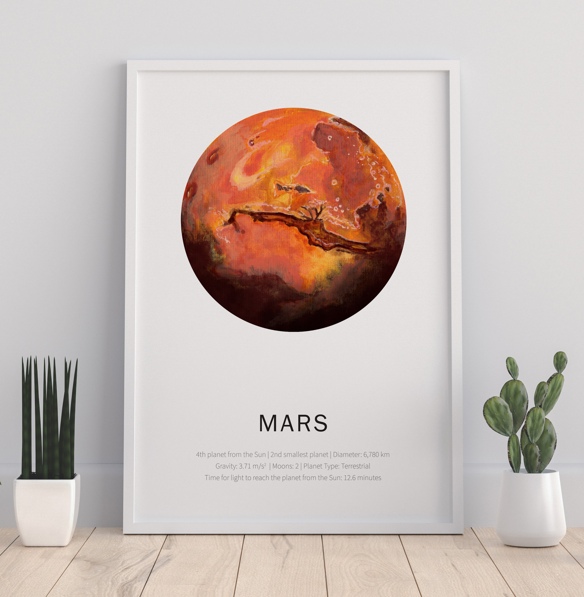 Mars Poster - Planet Poster - PDF - DIGITAL - Mars Facts - Cosmos