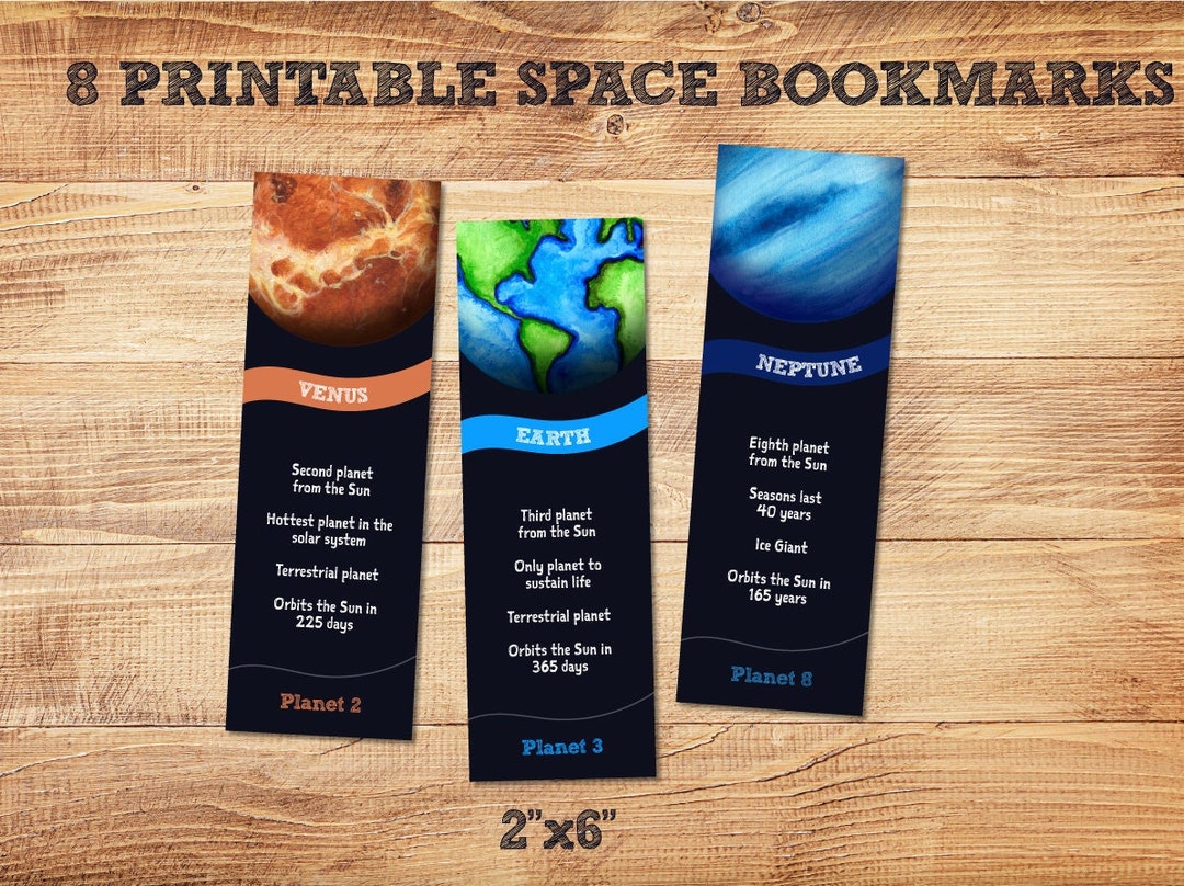 Printable Solar System Bookmarks PDF DIGITAL Facts