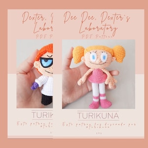 PDF PATTERN. Dexter & Dee Dee, Dexters Laboratory, Dexter&#39;s Laboratory Crochet Pattern SPANISH