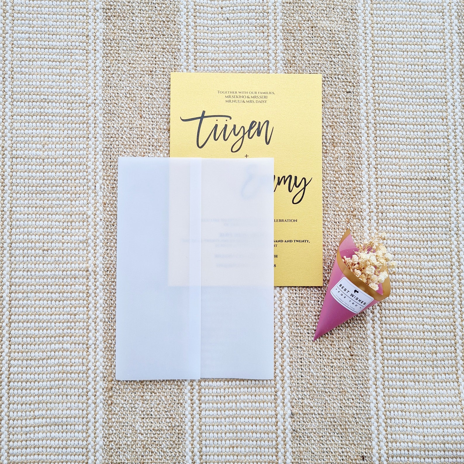 Prefolded Vellum Jacket 5x7 Invitation for DIY Wedding Vellum Etsy