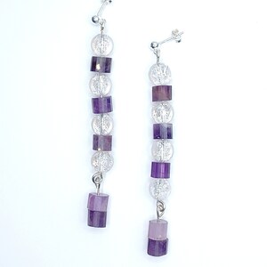 Amethyst and Quartz Earrings