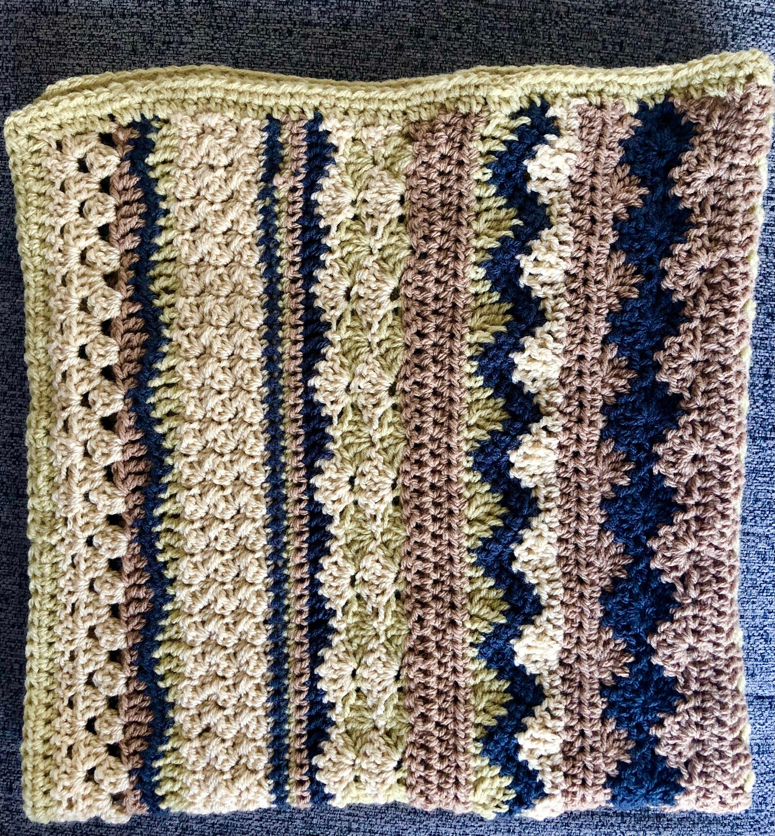 Baby blanket crochet mixed stitch sampler homemade Etsy