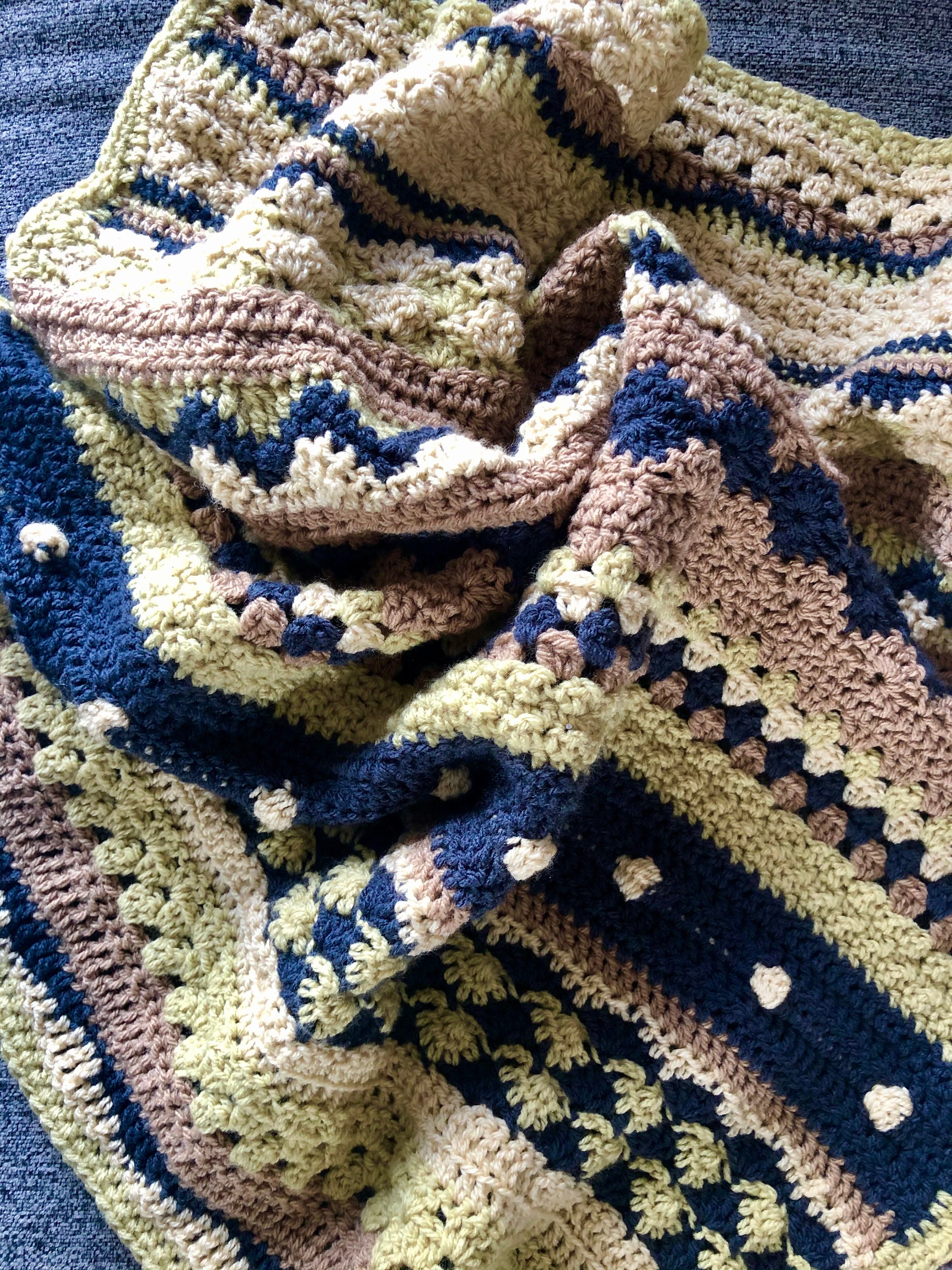 Baby blanket crochet mixed stitch sampler homemade Etsy