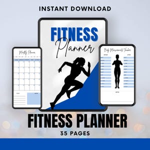 Fitness Planner | Undated Fitness Planner | Exercise planner | Digital fitness planner | Workout planner | Weight loss Journal