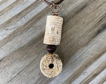 Crinoid Fossil Necklace -- wire wrapped pendant