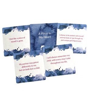 Un lugar en mi corazón: tarjetas de duelo por aborto espontáneo para brindar consuelo después de un aborto espontáneo. Tarjetas de afirmación de apoyo de aborto espontáneo de regalo de simpatía