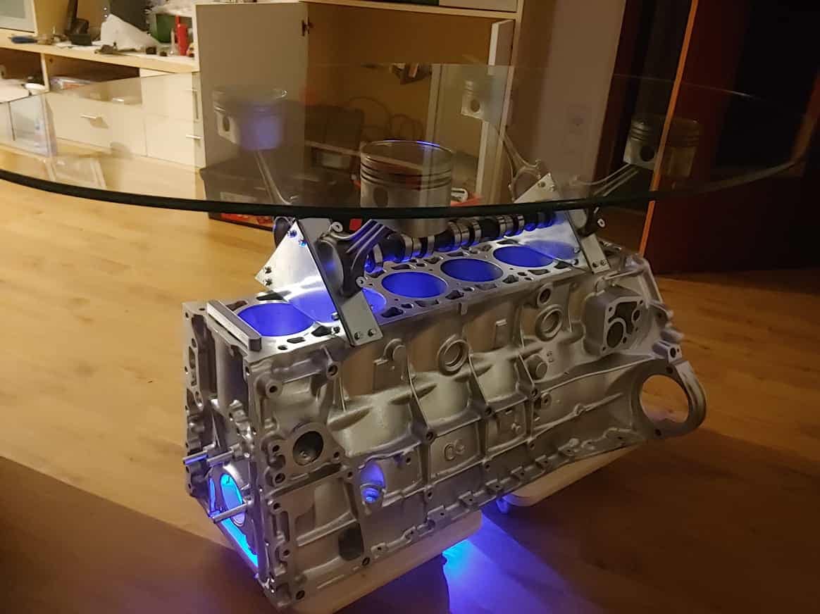 I6 Engine Block Glas Coffee Table Etsy