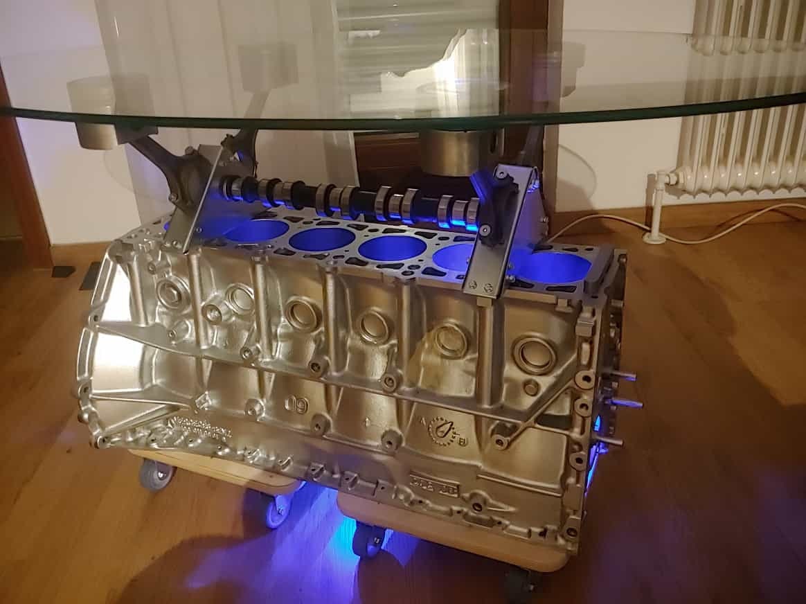 I6 Engine Block Glas Coffee Table Etsy