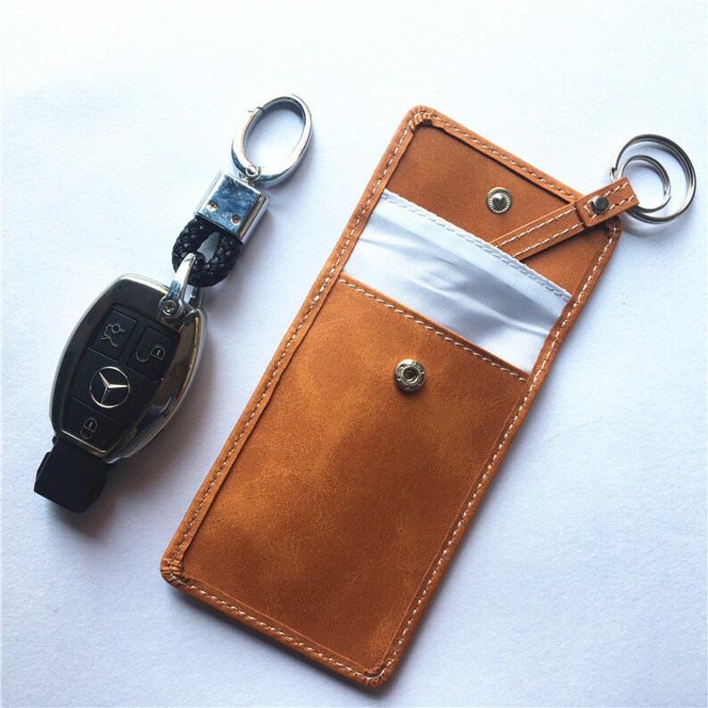Genuine Leather Faraday Pouch for Key Fob, Faraday Bag, Rfid Pouch