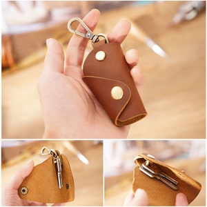 Bolsa de couro premium para chaveiro - porta-chaves compacto e elegante para guardar todas as suas chaves - design durável e sólido