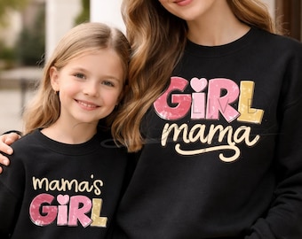 Girl Mama Sweatshirt | Mama’s Girl Matching Crewnecks | Mommy and Me Outfit | Girl Mom Gift | Toddler & Adult Crewneck