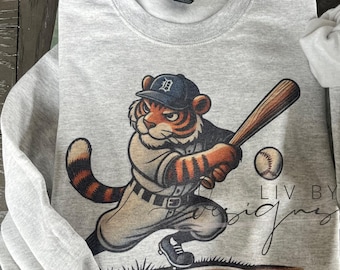 Sudadera de cuello redondo sublimada de los Tigers de béisbol / Sudadera para el día del partido en Detroit