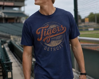 Camiseta de béisbol de Detroit / Camiseta Comfort Colors Tigers con estampado vintage
