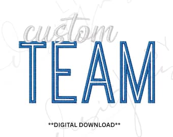 Custom Team Embroidery Design – Sports Embroidery File (Digital Download)