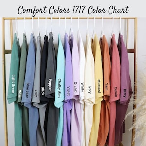 “Comfort Colors 1717 color chart with all available options”