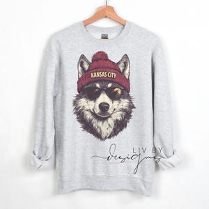 Kansas City Fußball-Sweatshirt | Wolf Sublimiert Rundhalsausschnitt, Game Day Bekleidung Bild 3