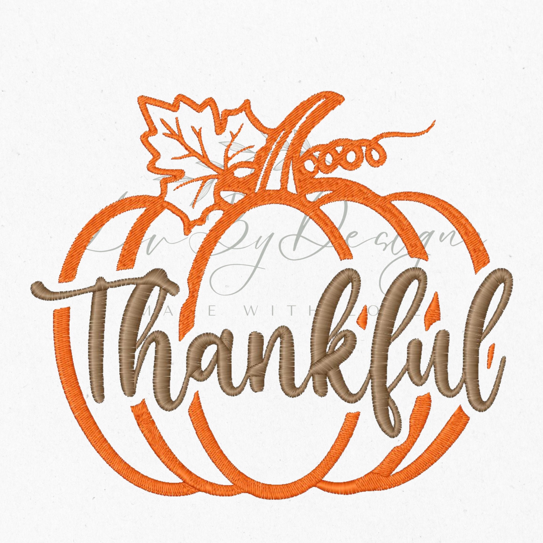Thankful Cursive Lettering Within Pumpkin Embroidery Fall - Etsy