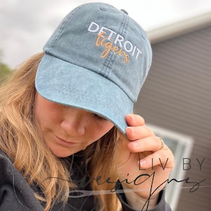 Detroit Tiger Bestickte Baseballkappe | Stark vereinfachte Baseballkappe | Baseball Bekleidung | Minimalistisches Hut-Kleid für die Detroit Tigers