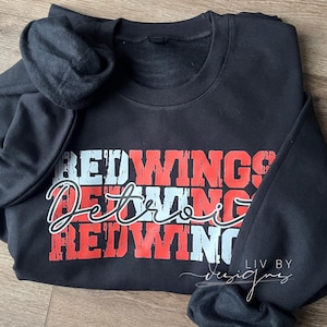 Sudadera de cuello redondo de los Detroit Red Wings / Ropa deportiva vintage