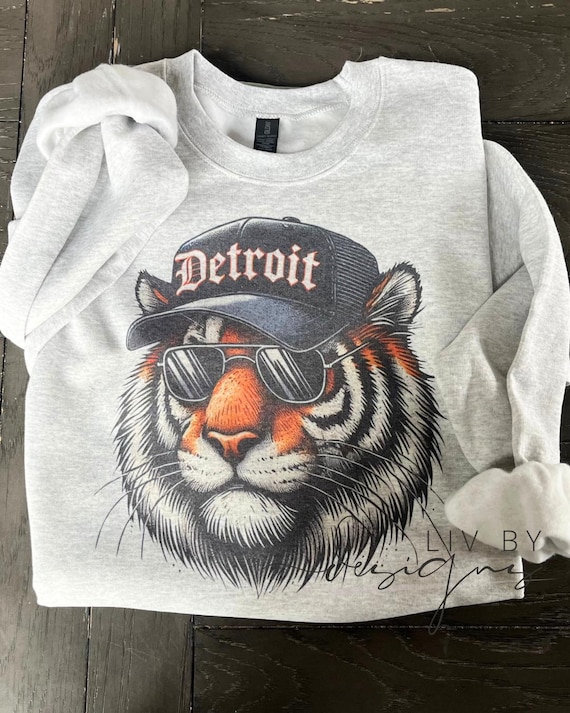Detroit Baseball Vintage Crew  | Sport Sublimation Sweatshirt | Sports Fan Apparel
