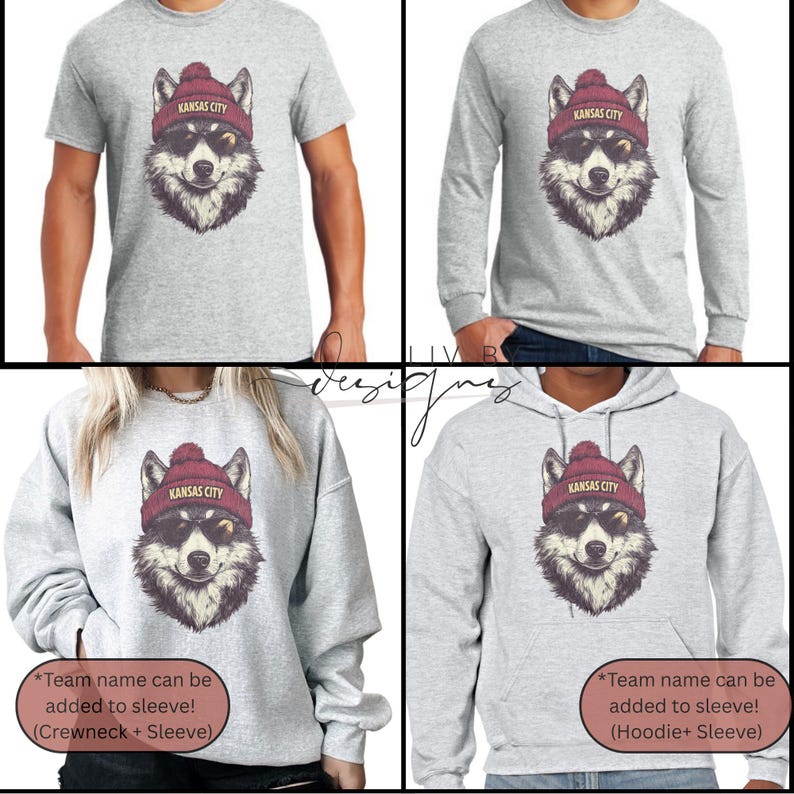 Kansas City Fußball-Sweatshirt | Wolf Sublimiert Rundhalsausschnitt, Game Day Bekleidung Bild 4