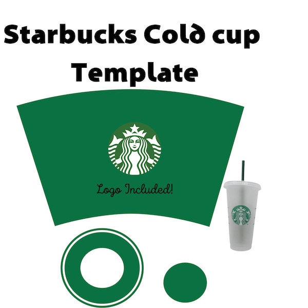 Starbucks Cup Template SVG, Starbucks Wrap Template, Starbucks Cold Cup Template for DIY Project | Digital Download with Dimension