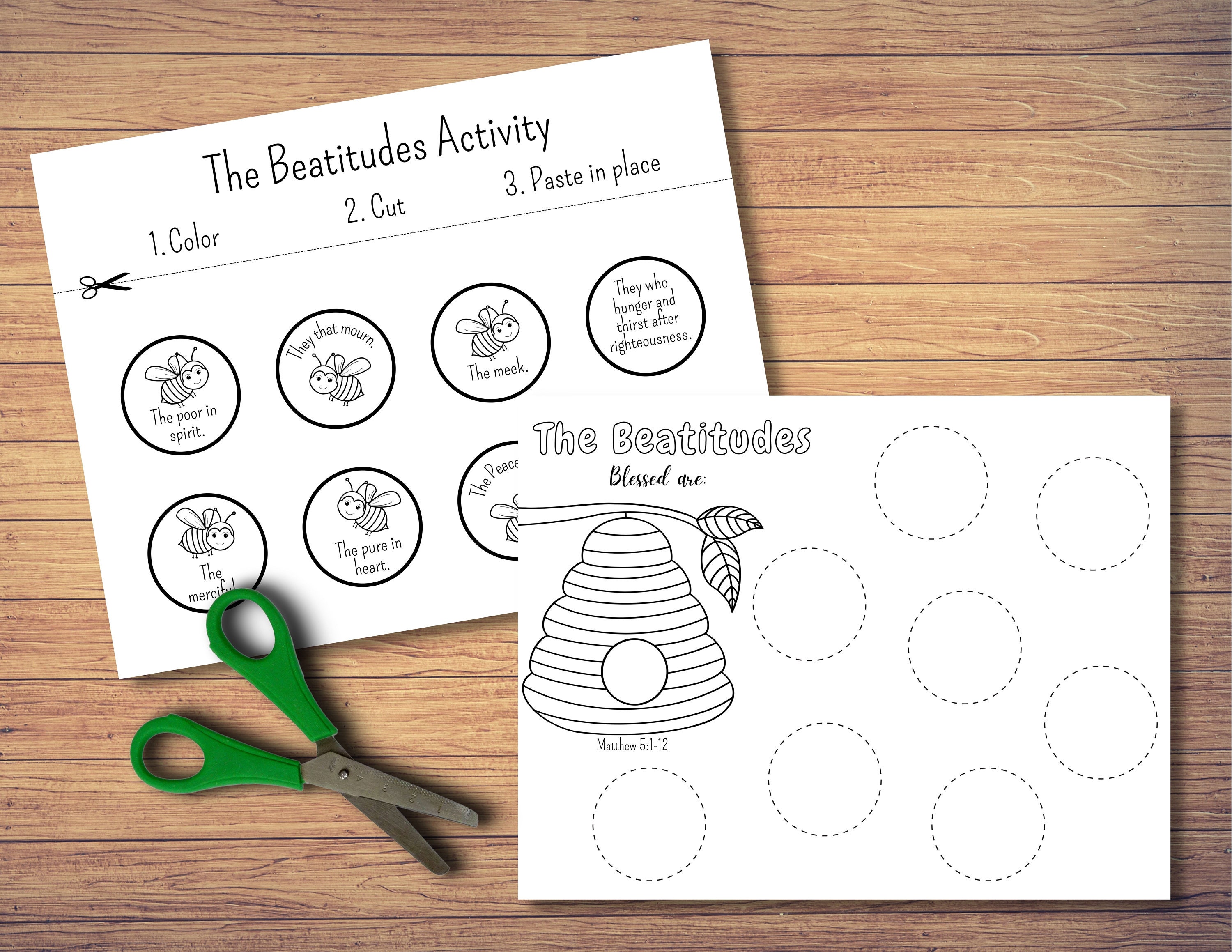 The Beatitudes Cut and Paste Activity Bible Activity Bible Craft Sunday  School Cut and Paste Christian Printable Activity - Etsy