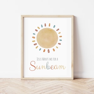 Jesus Wants Me for a Sunbeam | LDS Primary Class | Christian |  Nursery | Sunshine | Toy Room | Home Décor | LDS Primary Song