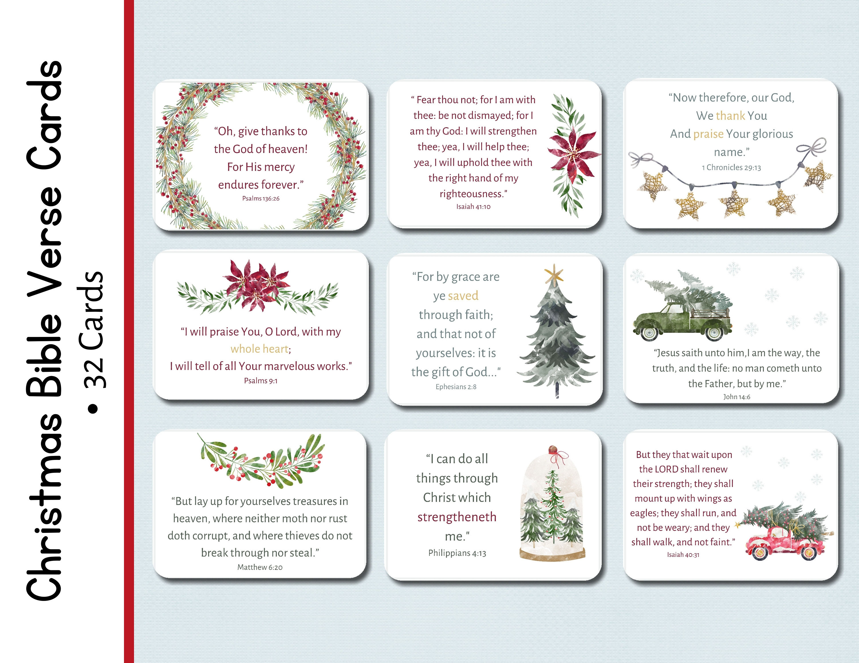 Christmas Bible Verse Cards Scripture Verse Bible Verse Card Place