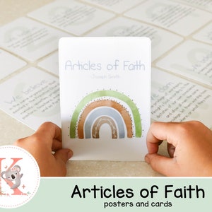 Articles of Faith |  Flash cards and Poster | LDS | Rainbow | Kids | LDS Articles of Faith | LDS Wall Art | Articles of Faith Memory