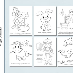 38 Bible Verse Coloring Pages | Scripture Verse Coloring | Sunday School | Kids Coloring Pages | Printable | Christian Coloring sheets | KJV