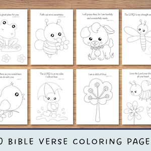 10 Spring Themed Coloring Pages | Bible Coloring | Sunday School | Kids Coloring Pages | Printable | Christian Coloring sheets | Primary