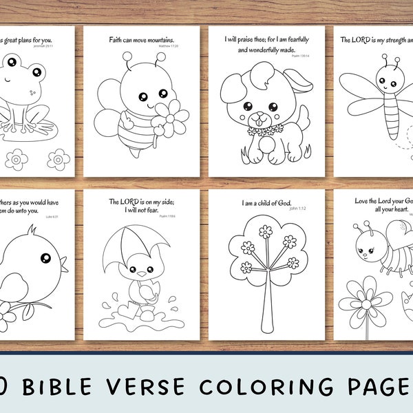 10 Spring Themed Coloring Pages | Bible Coloring | Sunday School | Kids Coloring Pages | Printable | Christian Coloring sheets | Primary